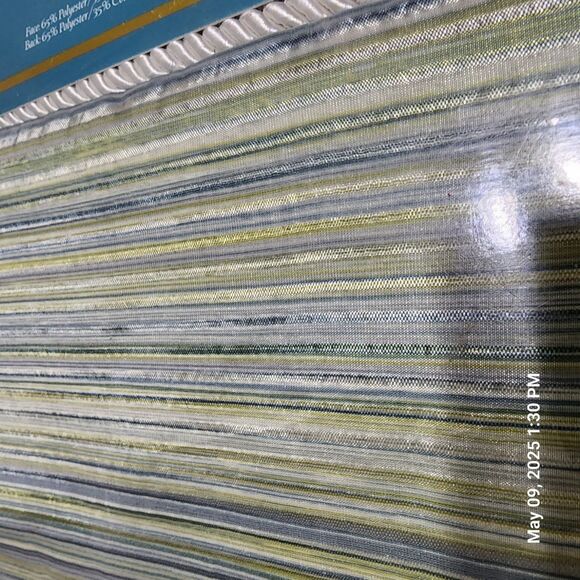 The Manhattan Duvet Co Alliance King Duvet Striped Green/Blue/White 102" x 96" - Picture 5 of 7